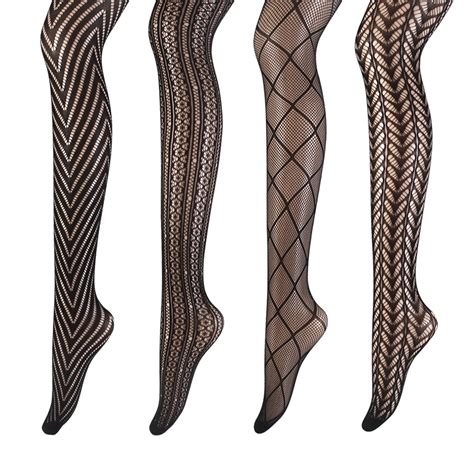 David Angie 4pairset Women Fishnet Hollow Out Tights Pantyhose Sexy