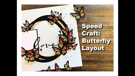 Speed Craft 3d Glitter Butterfly Scrapbook Layout Youtube