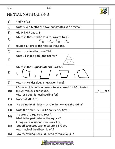 Printable 4th Grade Eog Math Practice Test Printable Word Searches