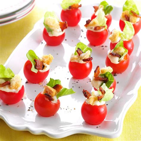 Try these cool holiday hacks for easy, shortcut christmas appetizers. Mini BLT Appetizers Recipe | Taste of Home