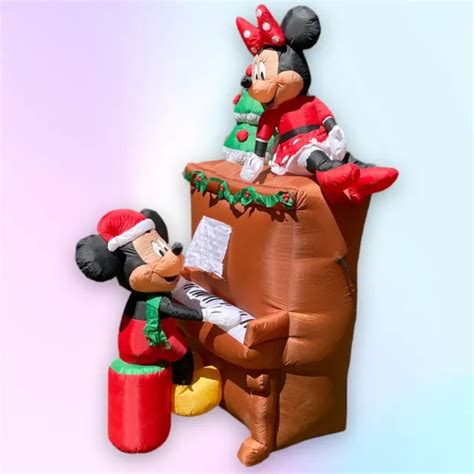 Gemmy Airblown Disney 75 Mickey And Minnie Mouse Piano Christmas