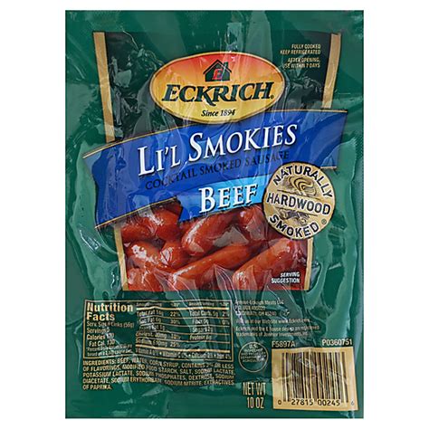 Eckrich Li L Smokies Beef Cocktail Smoked Sausage Oz Deli Quality Foods