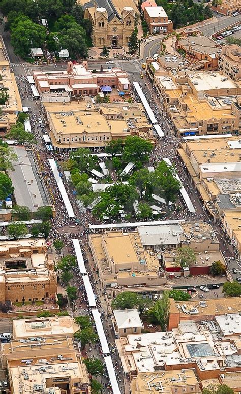 Aerial View Of Downtown Santa Fe During Indian Market 2011 Photo Shot