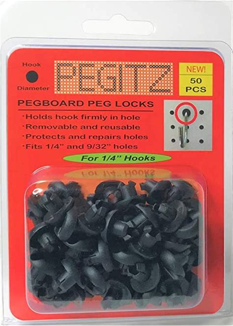 Pegitz Pegboard Peg Locks 50pcs 14 Inch Black Au Home