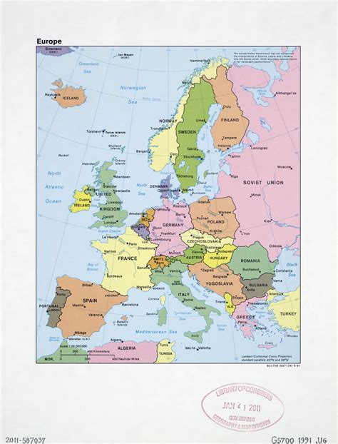 Large Detailed Political Map Of Europe With The Marks Of Capital Cities My XXX Hot Girl