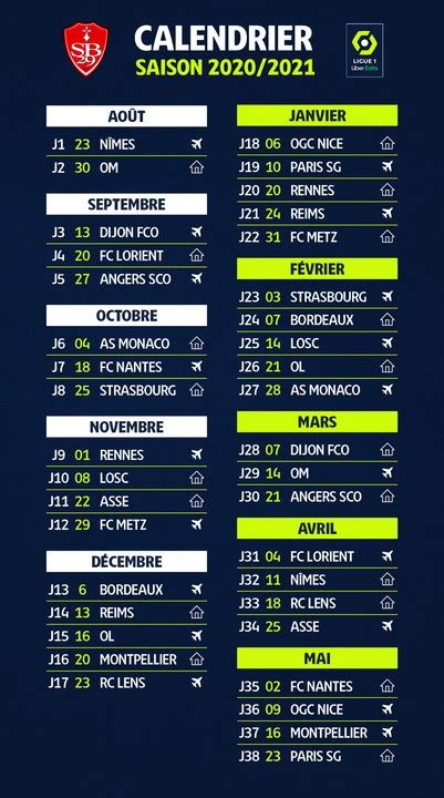 News Pros Le Calendrier 2020 2021 Des 20 Clubs De Ligue 1 Les Titis