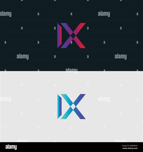 Initial Alphabet Letter Logo Icon Ix Colorful Vibrant Gradient Color Trendy Logos Stock Vector