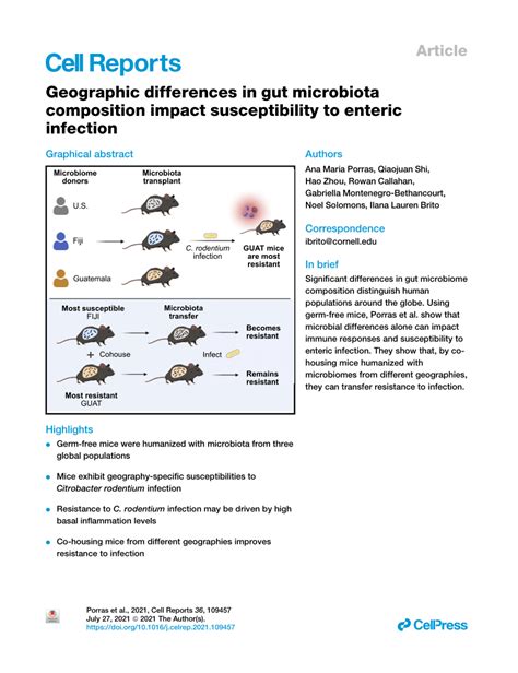 Pdf Geographic Differences In Gut Microbiota Composition Impact