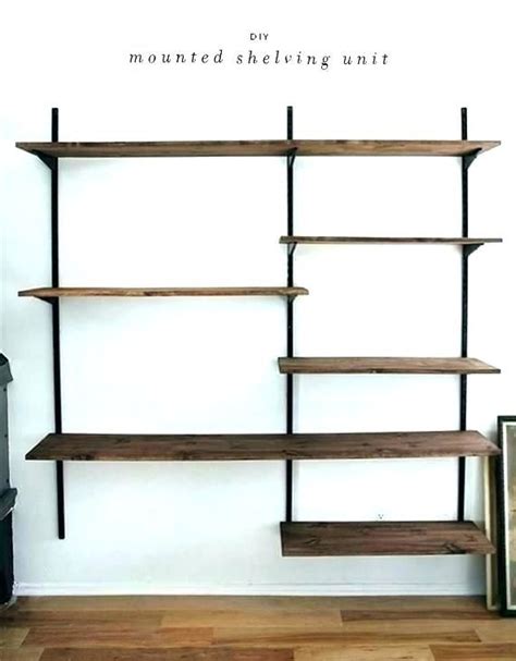 Set of wall mounted shelves and bookends. Wall mounted shelving unit | Wall mounted shelving unit ...