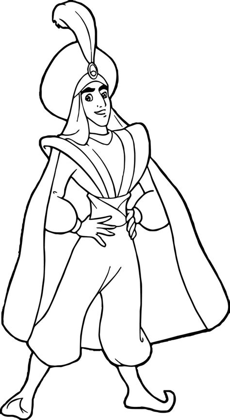 Cool Prince Ali Aladdin Coloring Page Cartoon Coloring Pages Disney