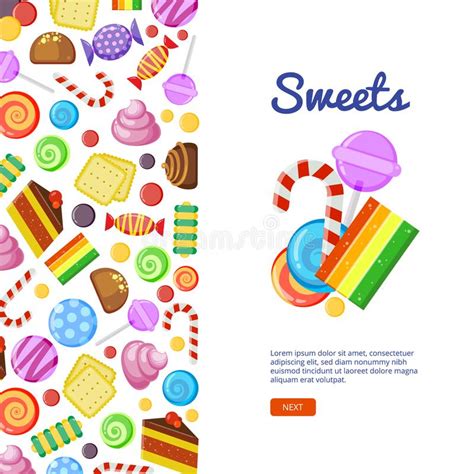 Sweets Biscuits Cakes Chocolate And Caramel Candies Wrapped And