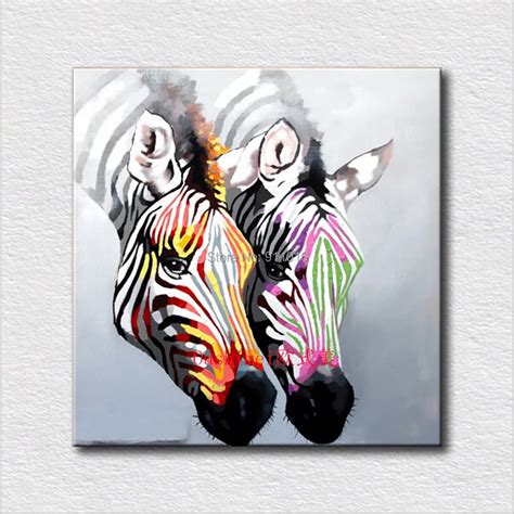 Abstract Couple Zebra Handmade Picture Home Decor Oil Painting On