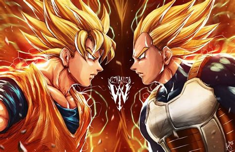 Goku Vs Vegeta By Wizyakuza Dragon Ball Z Shirt Dragon Ball Goku