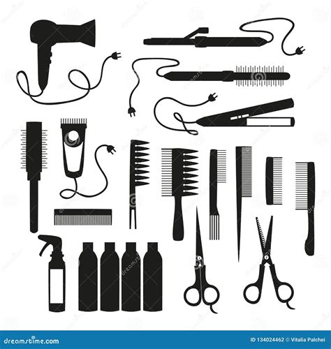 Hairdresser Logo Vector Comb Hair Dryer And Scissors CartoonDealer