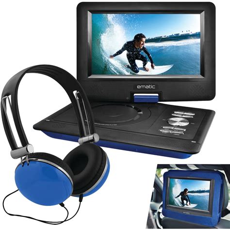 Ematic 10 Portable Dvd Player With Headphones And Car Headrest Mount