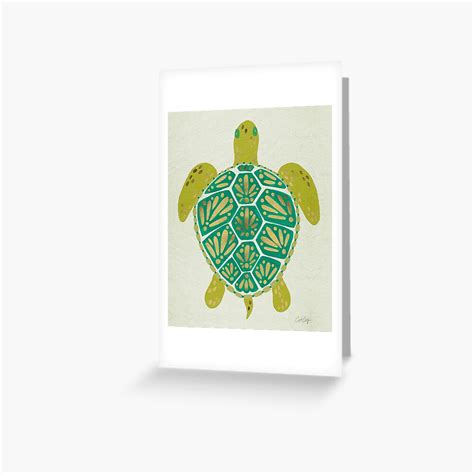 Green Sea Turtle Greeting Card For Sale By Catcoq Redbubble