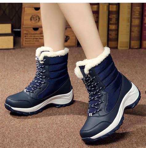 botas de nieve impermeables para mujer zapatos cálidos de felpa linio