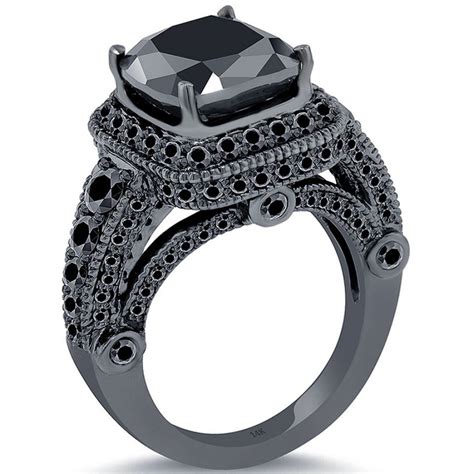 Natural Black Diamond Engagement Rings Wedding And Bridal Inspiration