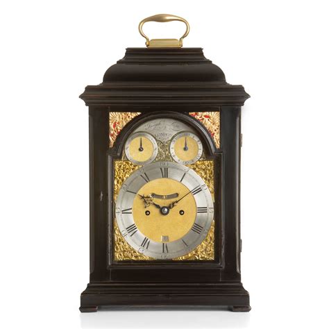 ebonised striking bracket clock with bell top case joseph lum london the antique clock company