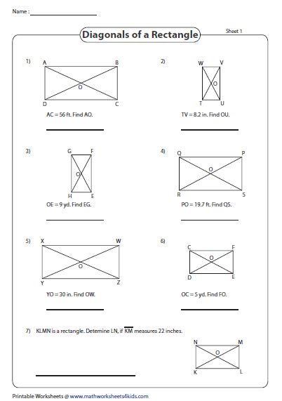 Properties Of Diagonals Of Rectangle Slide Course