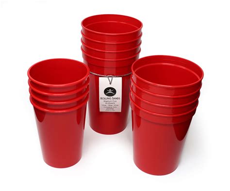 Buy Rolling Sands 12 Pack Reusable Plastic Stadium Cups Multipack Of 3