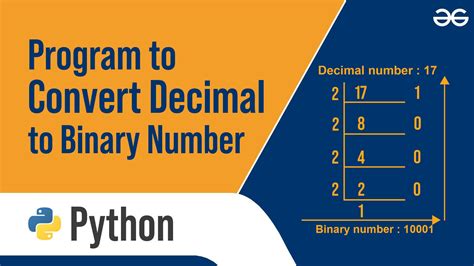 Python Program To Convert Decimal To Binary Number Geeksforgeeks