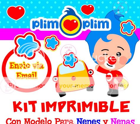Kit Imprimible Payaso Plim Plim Candy Bar Tarjetas Y Mas 1 5999