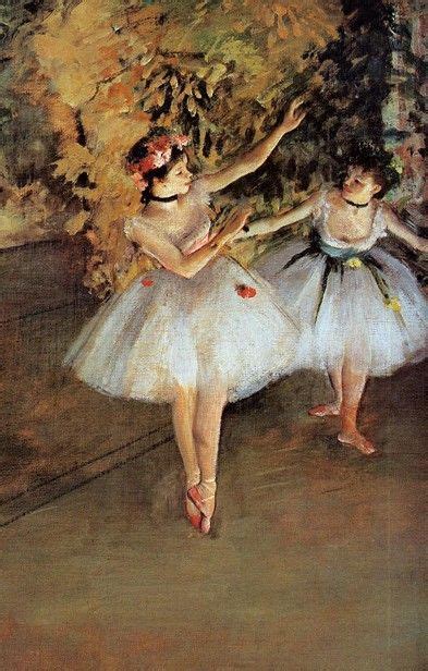 Two Dancers On Stage By Edgar Degas Ballerine Degas Artist Canvas