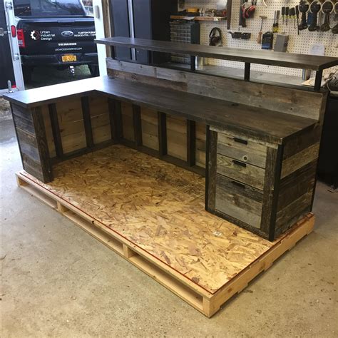 Hand Crafted Barn Wood Reception Desk Front Counter Hostess Station