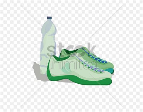 Sports Shoes With Water Bottle Vector Image Gym Shoes Clipart