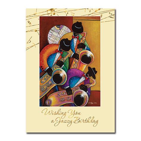 Jazzy African American Birthday Card 7x5 Inches High Gloss The Black Art Depot