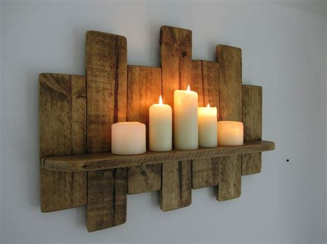 62 Cm Upcycled Rustic Pallet Wood Floating Shelf Shelving Sconce In