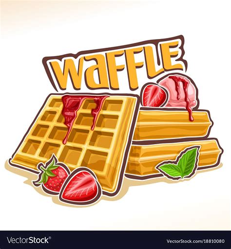 Logo For Belgian Waffle Royalty Free Vector Image Belgian Waffles