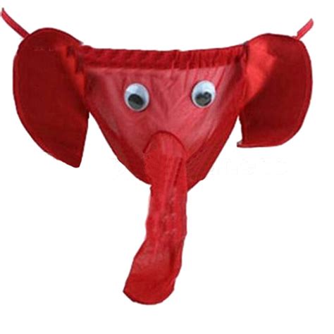 2017 New Sexy Men Elephant Underwear Pouch Briefs Thongs Funny G String