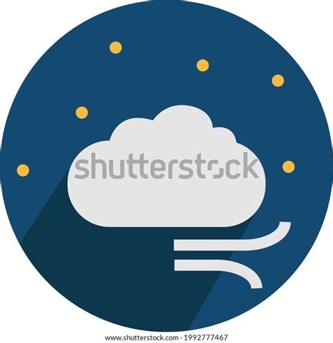Windy Night Illustration On White Background Stock Vector Royalty Free