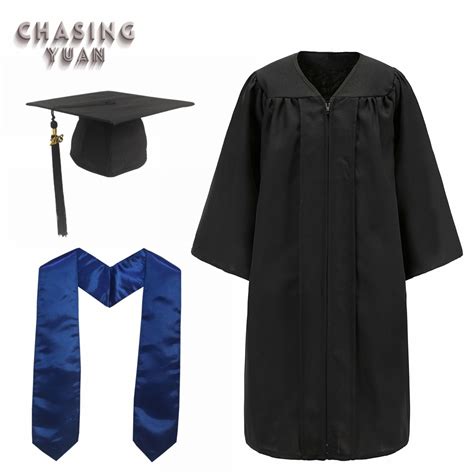 University Graduation Robe Cap Gown With Royal Blue Stole China