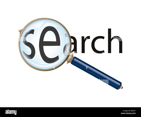 A Magnifying Glass With The Word Search Stock Photo Alamy