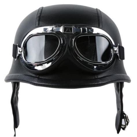 Fashion Wwii Style German Motorcycle Half Helmet With Goggles Chopper