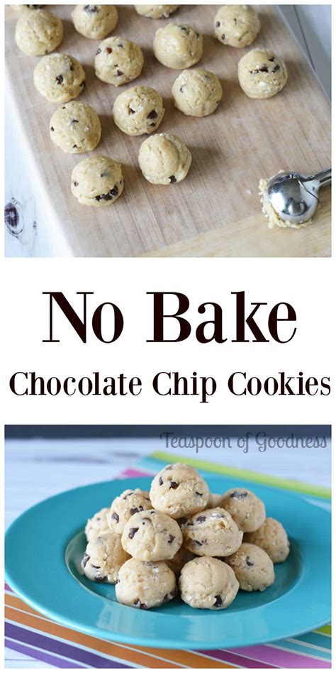 No Bake Chocolate Chip Cookies Ball Recipe Teaspoon Of Goodness