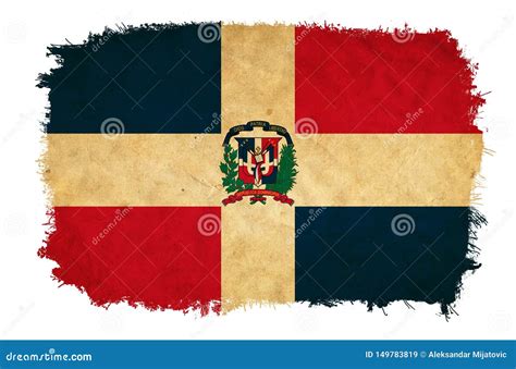 Bandera Del Grunge De La Repblica Dominicana Stock De Ilustración