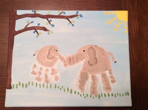 Elephant Handprints 2 Footprint Art Infant Activities Infants