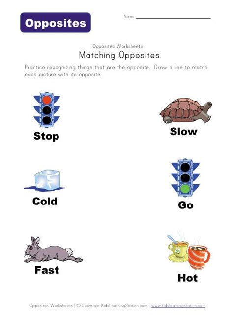 match opposites worksheet | Opposites worksheet, Opposites for kids
