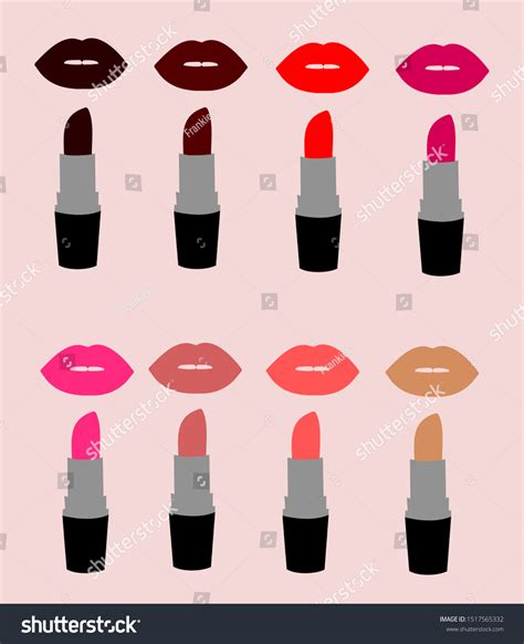 Different Shades Lipstick Lips Stock Vector Royalty Free 1517565332