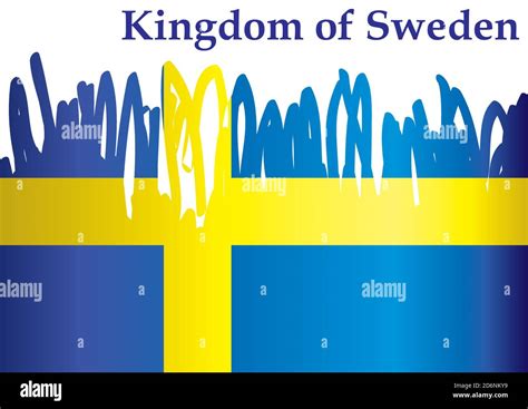 Flag Of Sweden Kingdom Of Sweden Bright Colorful Vector Illustration