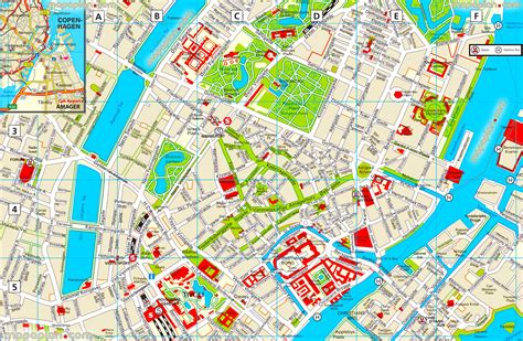 Copenhagen Top Tourist Attractions Map Copenhagen Printable Detailed