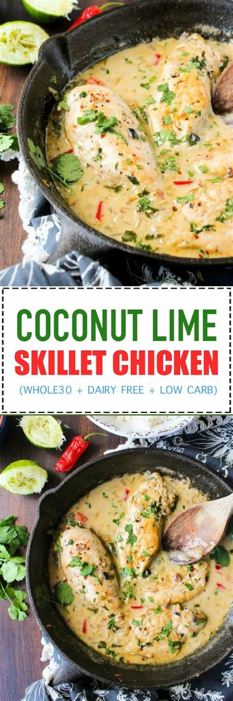 This paleo and whole30 friendly coconut lime chicken is so flavorful, fresh and satisfying! Coconut Lime Skillet Chicken (Whole30 + Dairy Free + Low ...