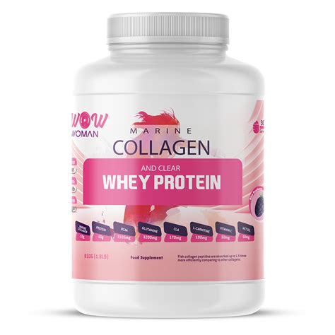 Wow Woman Marine Collagen And Clear Whey Protein Blue Raspberry 1 8
