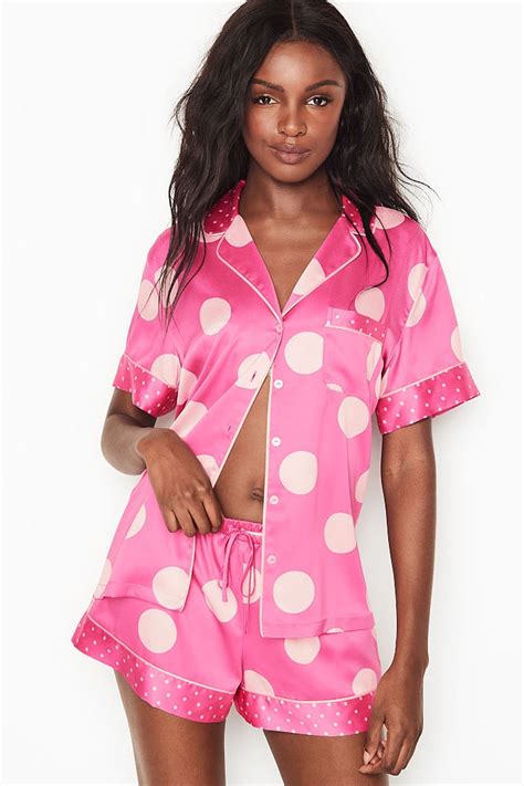 buy victoria s secret satin short pyjamas from the victoria s secret uk online shop