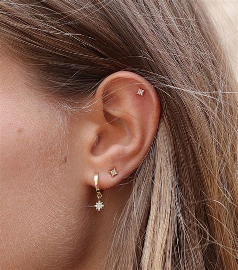Ear Piercing Earring Inspo Gold Earrings Dainty Gold Earrings Ohrknorpel Piercing Bijoux