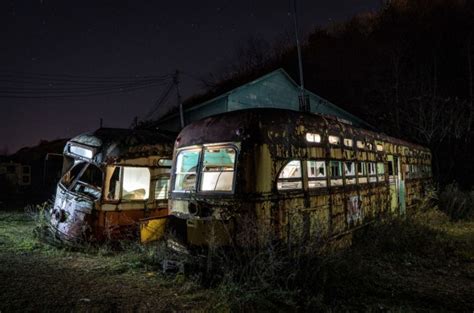 Trolley Cars Abandoned In Graveyard Abandoned Photography Workshops Point And Shoot Camera